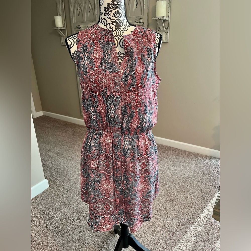 GAP Red and Blue Paisley Mini Dress